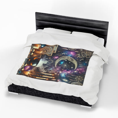 Where Magic Meets Moonlight - Velveteen Plush Blanket