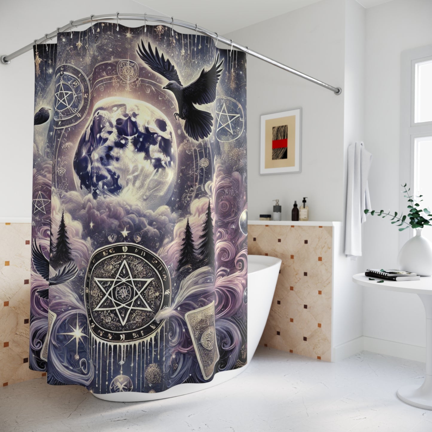 Witchy Tarot & Pentacle - Shower Curtain
