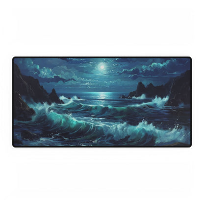 Moonlit Ocean Waves - Desk Mat