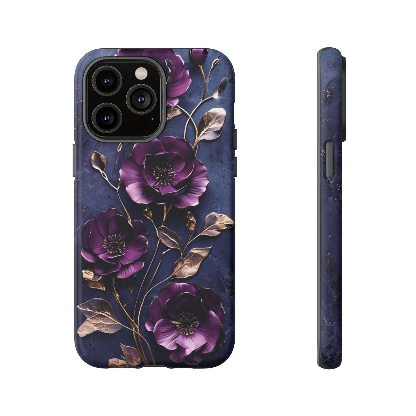 Midnight Purple Floral - Phone Case