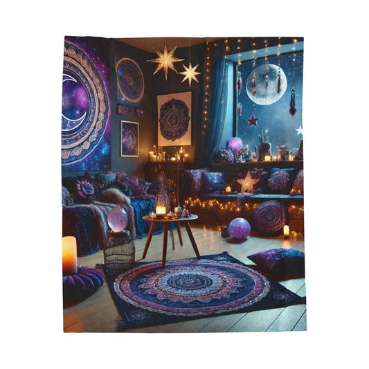 Starlit Sanctuary - Velveteen Plush Blanket
