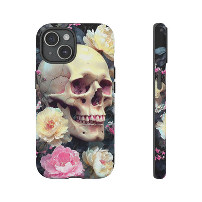 Gothic Floral Skull - Phone Case