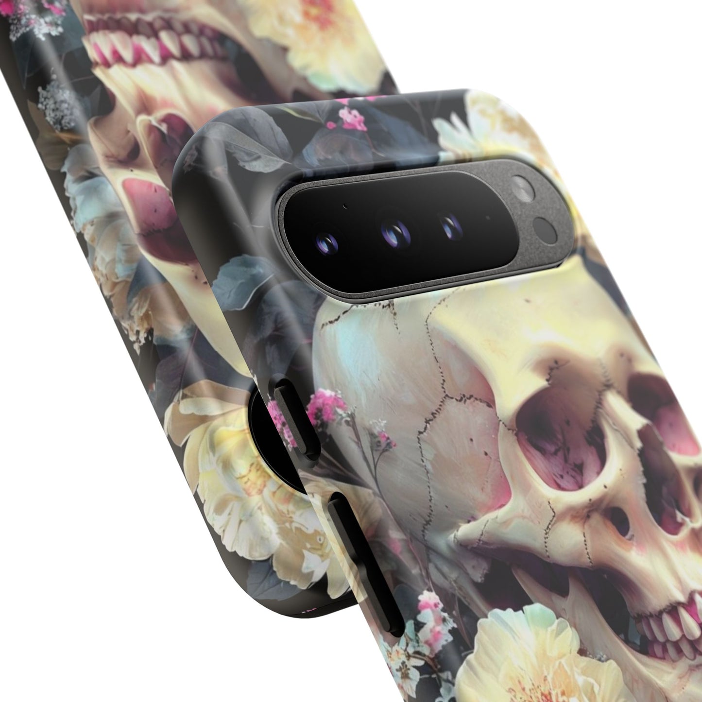 Gothic Floral Skull - Phone Case