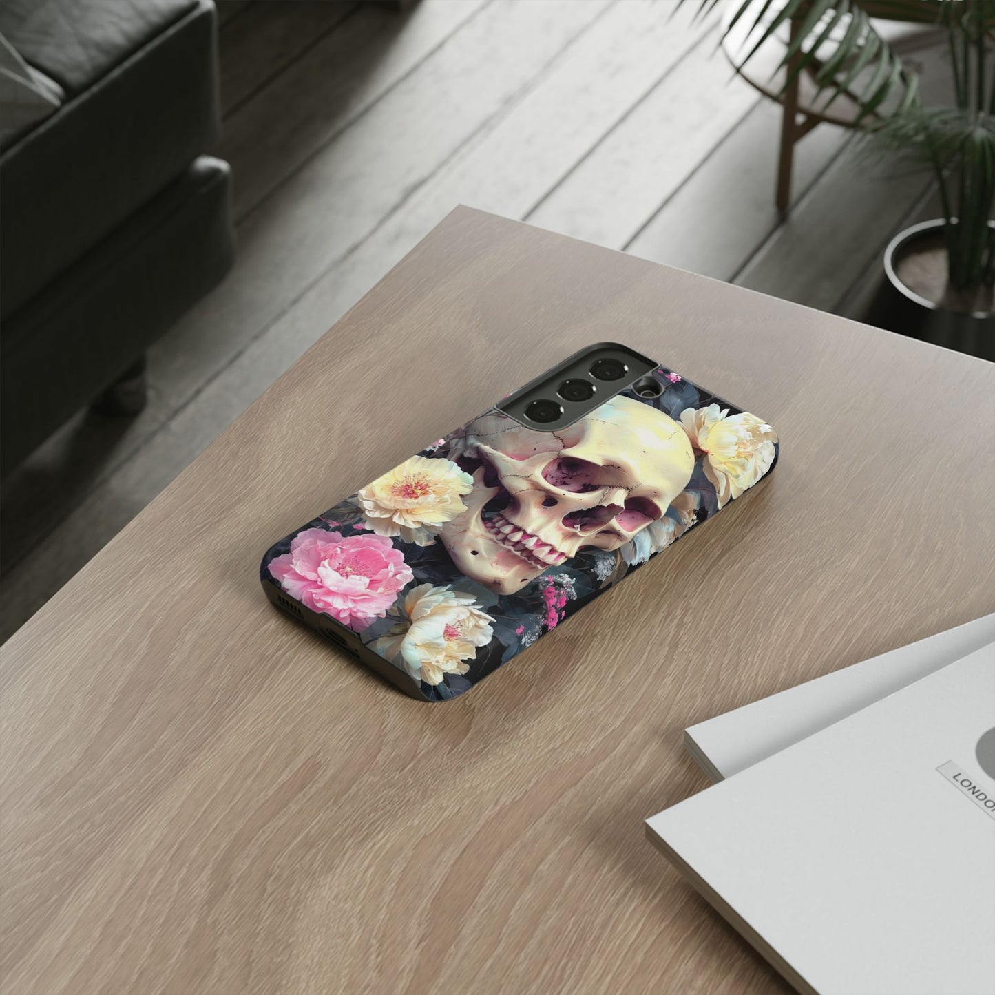 Gothic Floral Skull - Phone Case