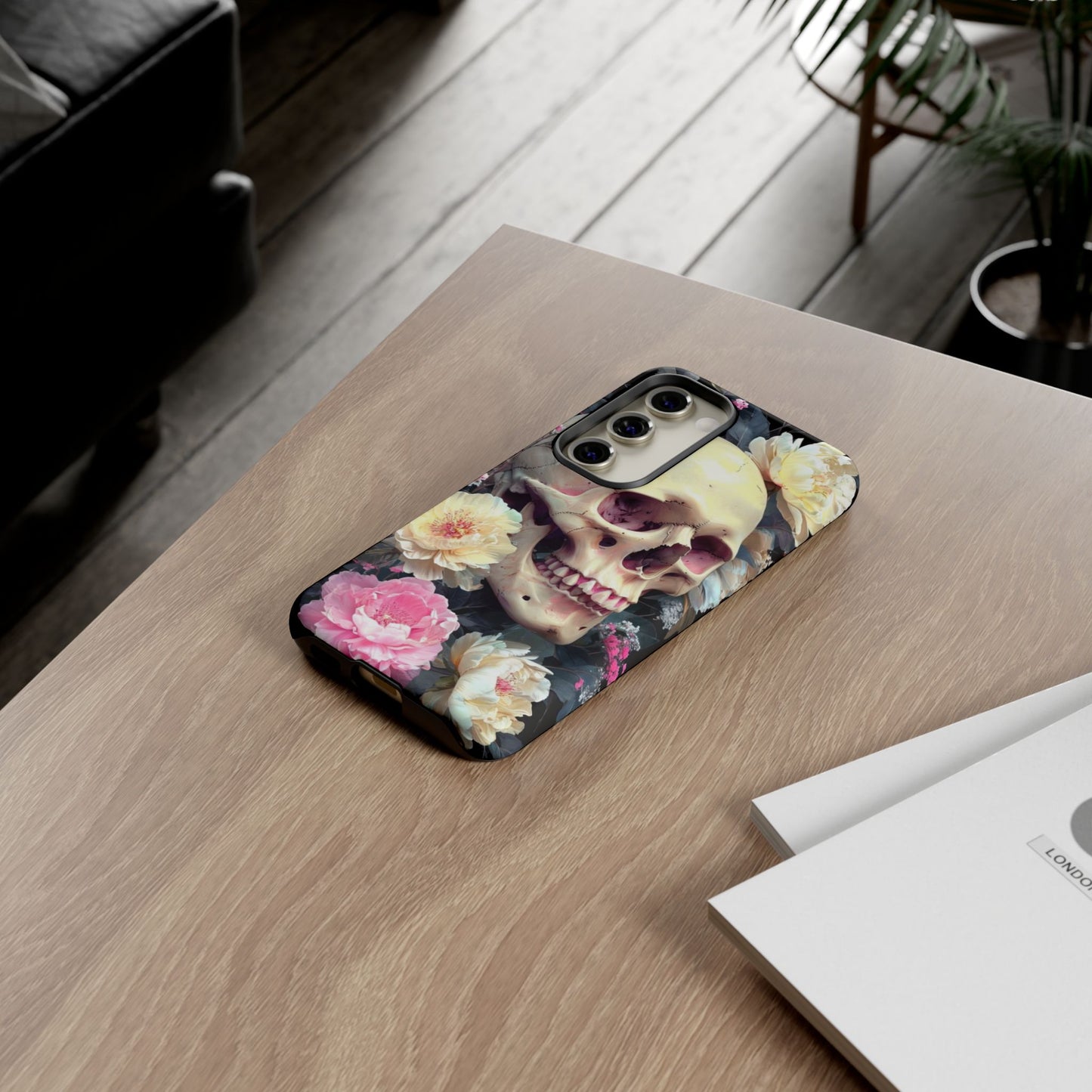Gothic Floral Skull - Phone Case