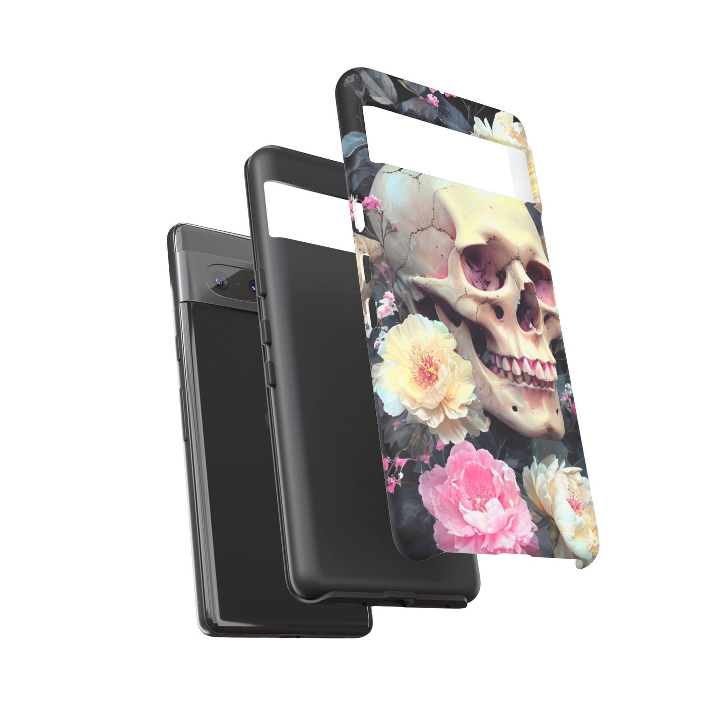 Gothic Floral Skull - Phone Case