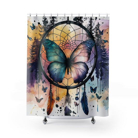 Bohemian Butterfly Dreamcatcher - Shower Curtain