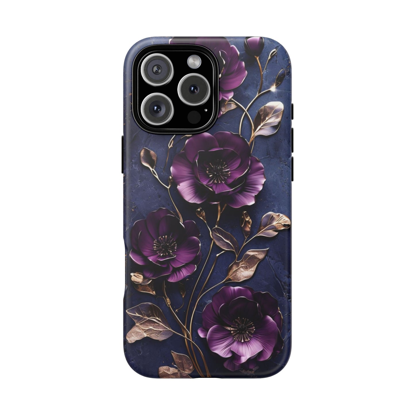 Midnight Purple Floral - Phone Case