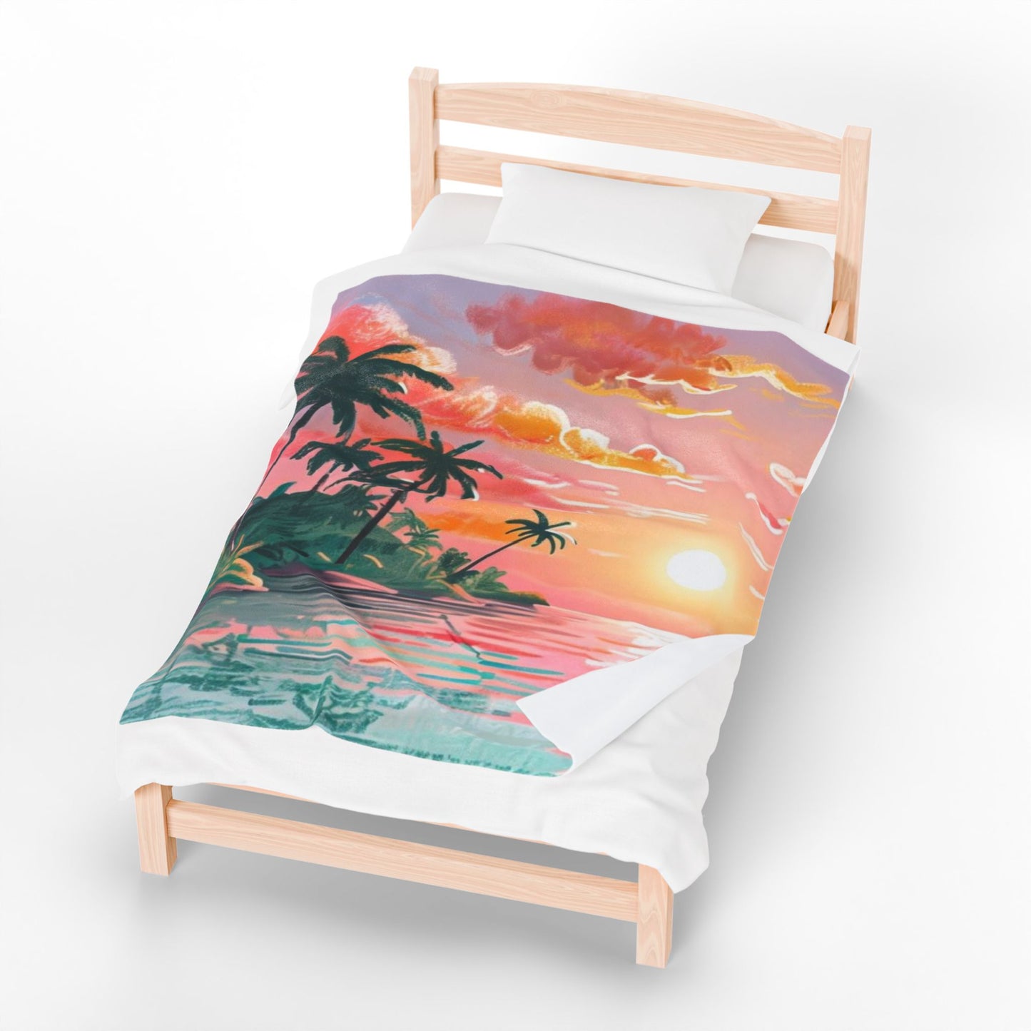Tropical Sunset  - Velveteen Plush Blanket