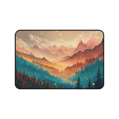 Serene Mountain Sunset - Desk Mat