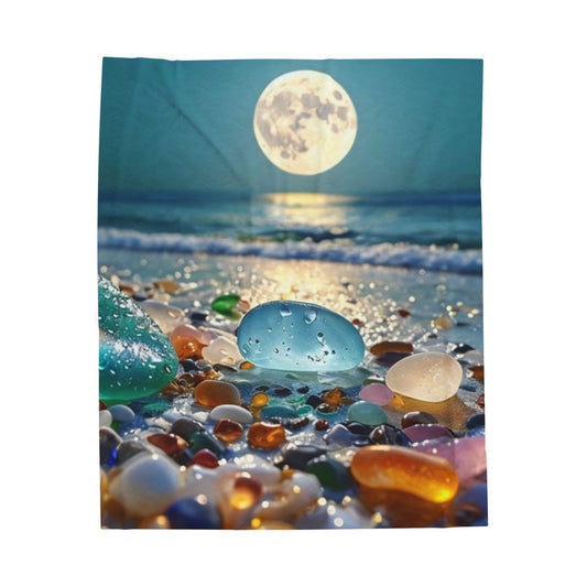 Moonlit Sea Glass - Velveteen Plush Blanket