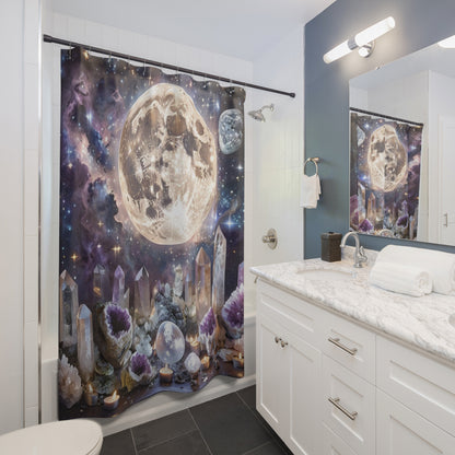Full Moon & Crystal Energy - Shower Curtain