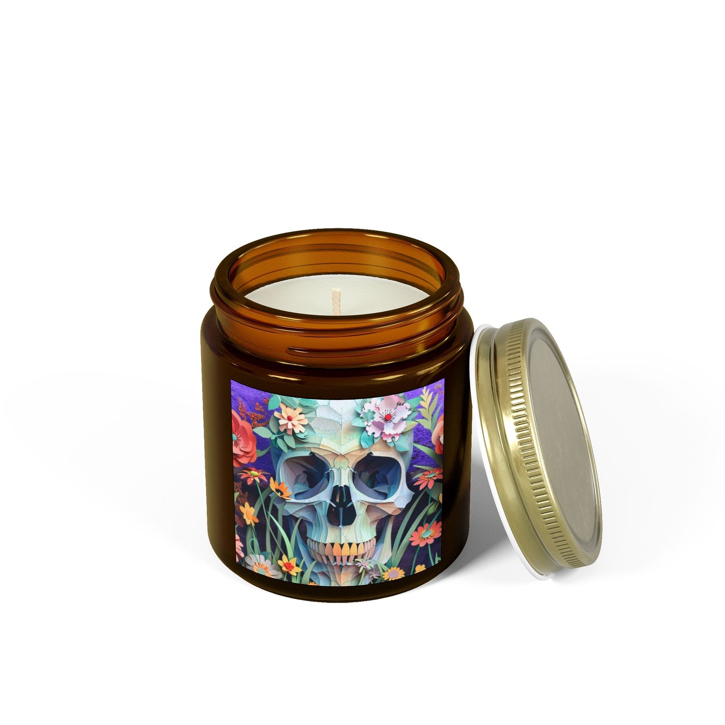 Floral Skull - Candle