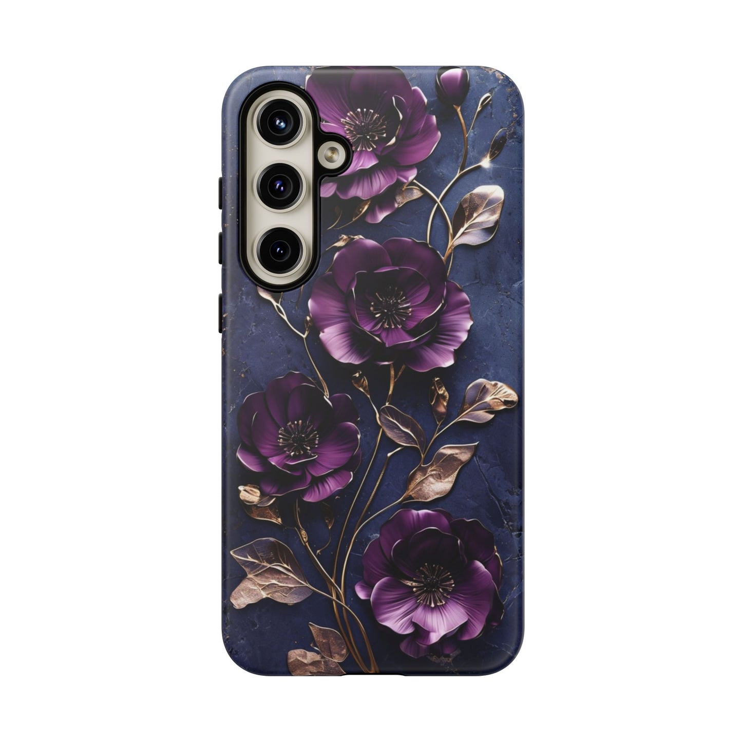 Midnight Purple Floral - Phone Case