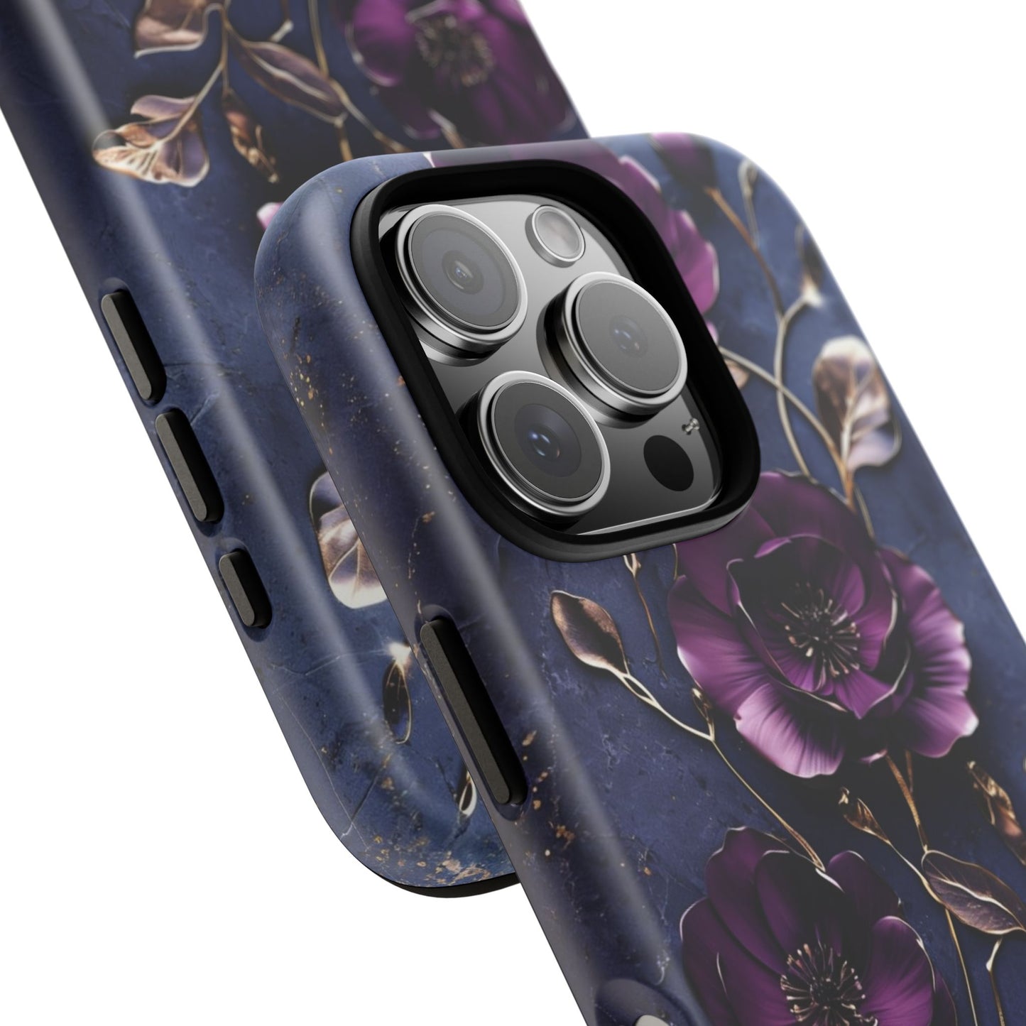 Midnight Purple Floral - Phone Case