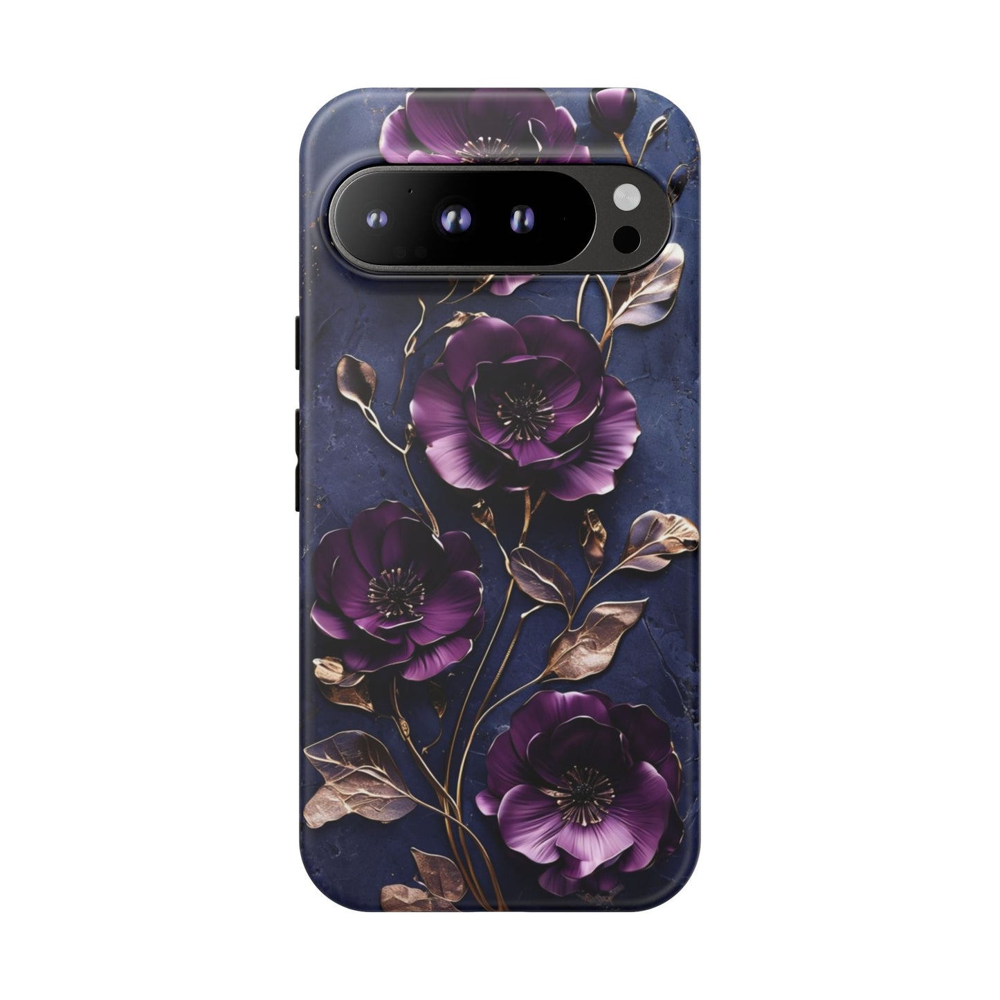 Midnight Purple Floral - Phone Case