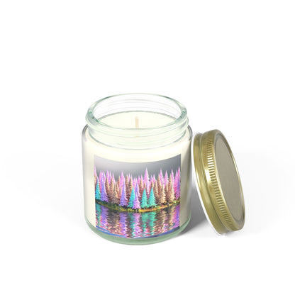 Pastel Pine Trees & Lake Reflection - Candle