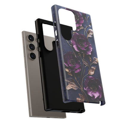 Midnight Purple Floral - Phone Case