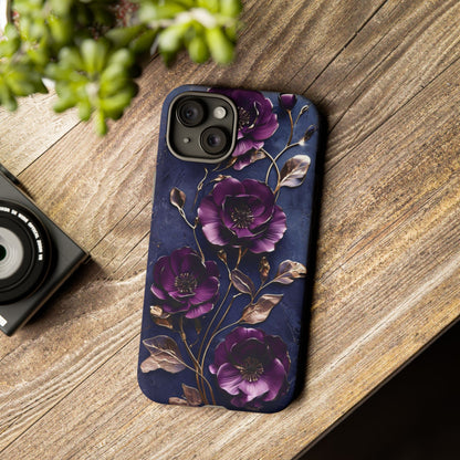 Midnight Purple Floral - Phone Case
