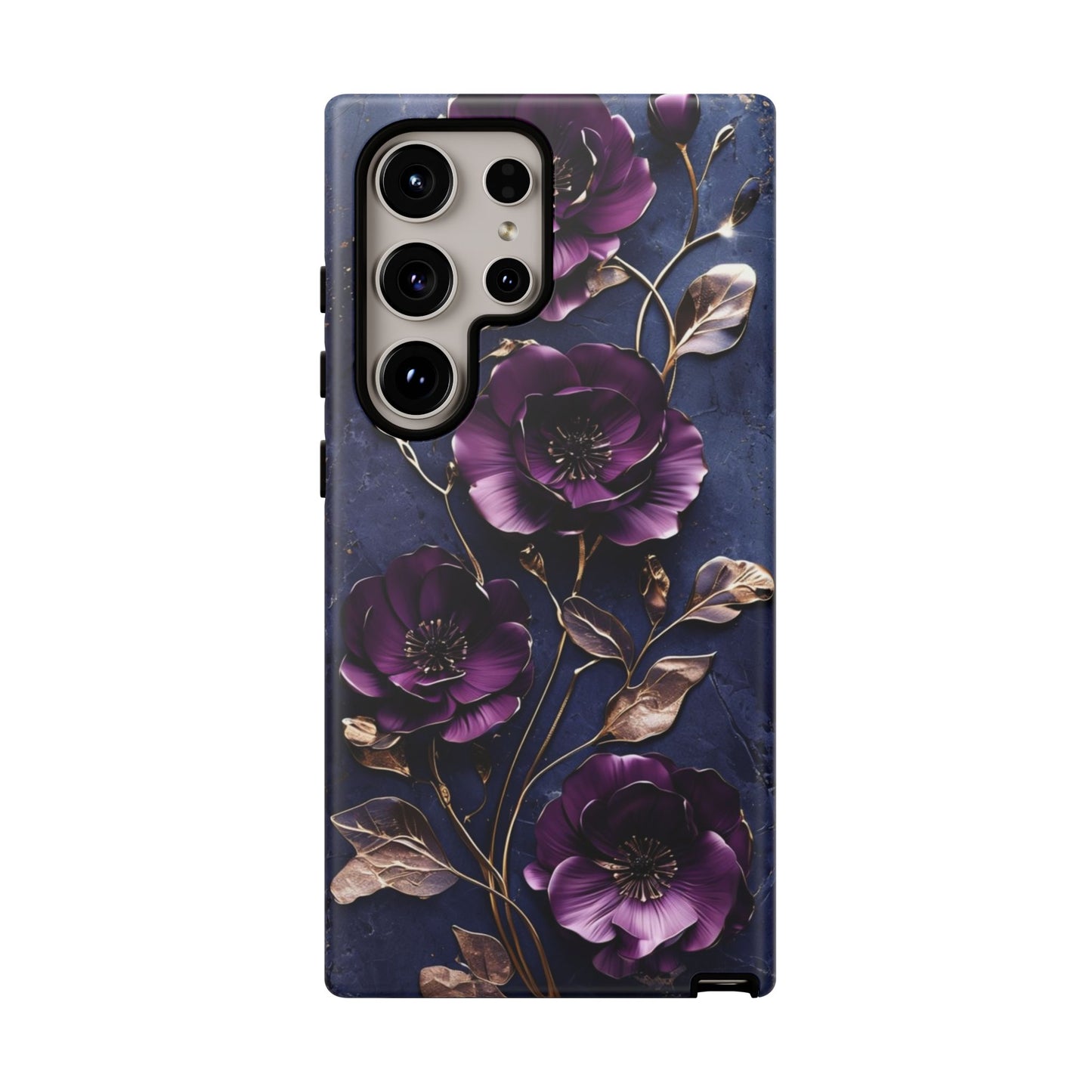 Midnight Purple Floral - Phone Case