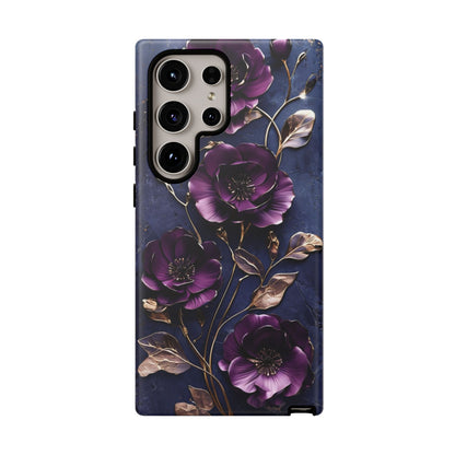 Midnight Purple Floral - Phone Case