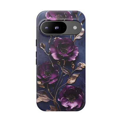 Midnight Purple Floral - Phone Case