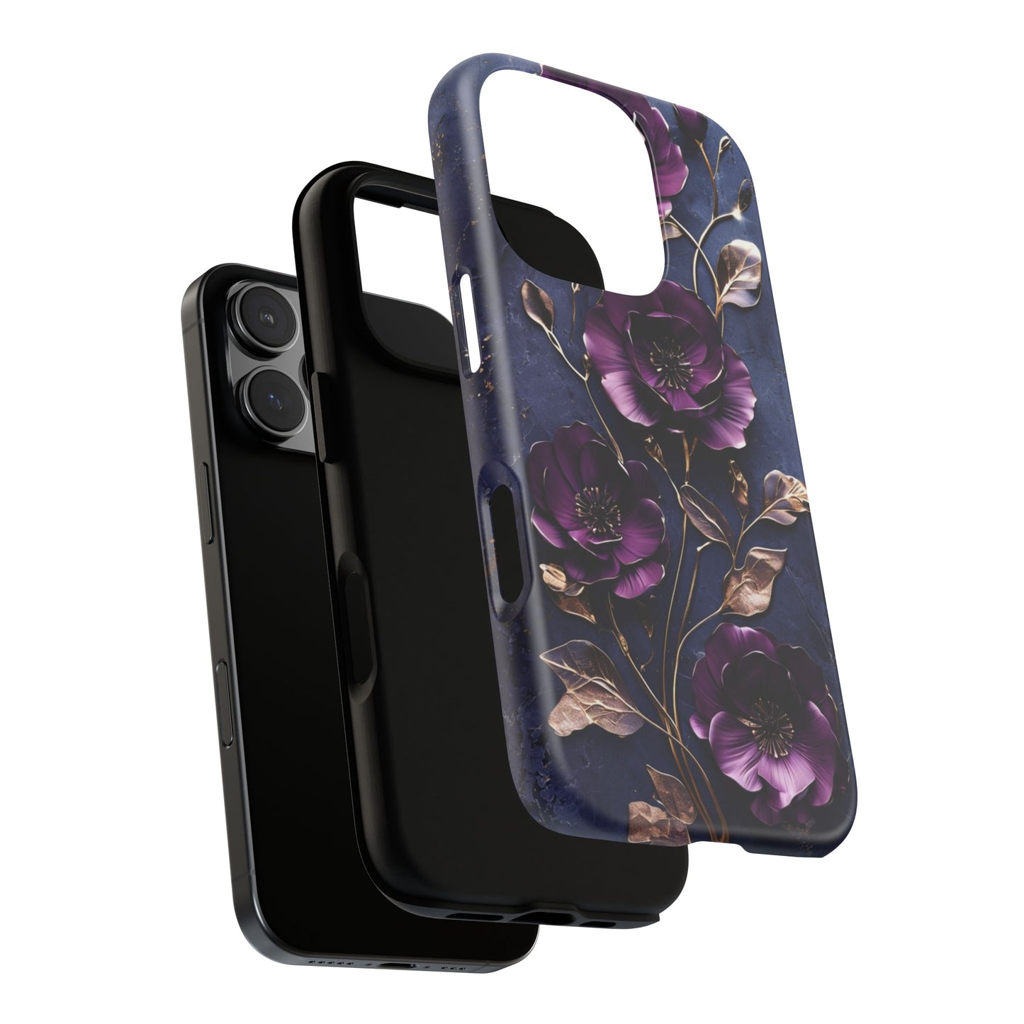 Midnight Purple Floral - Phone Case