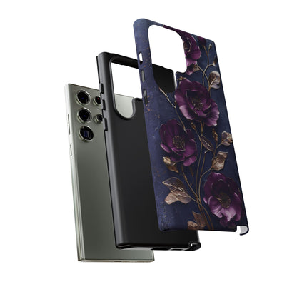 Midnight Purple Floral - Phone Case