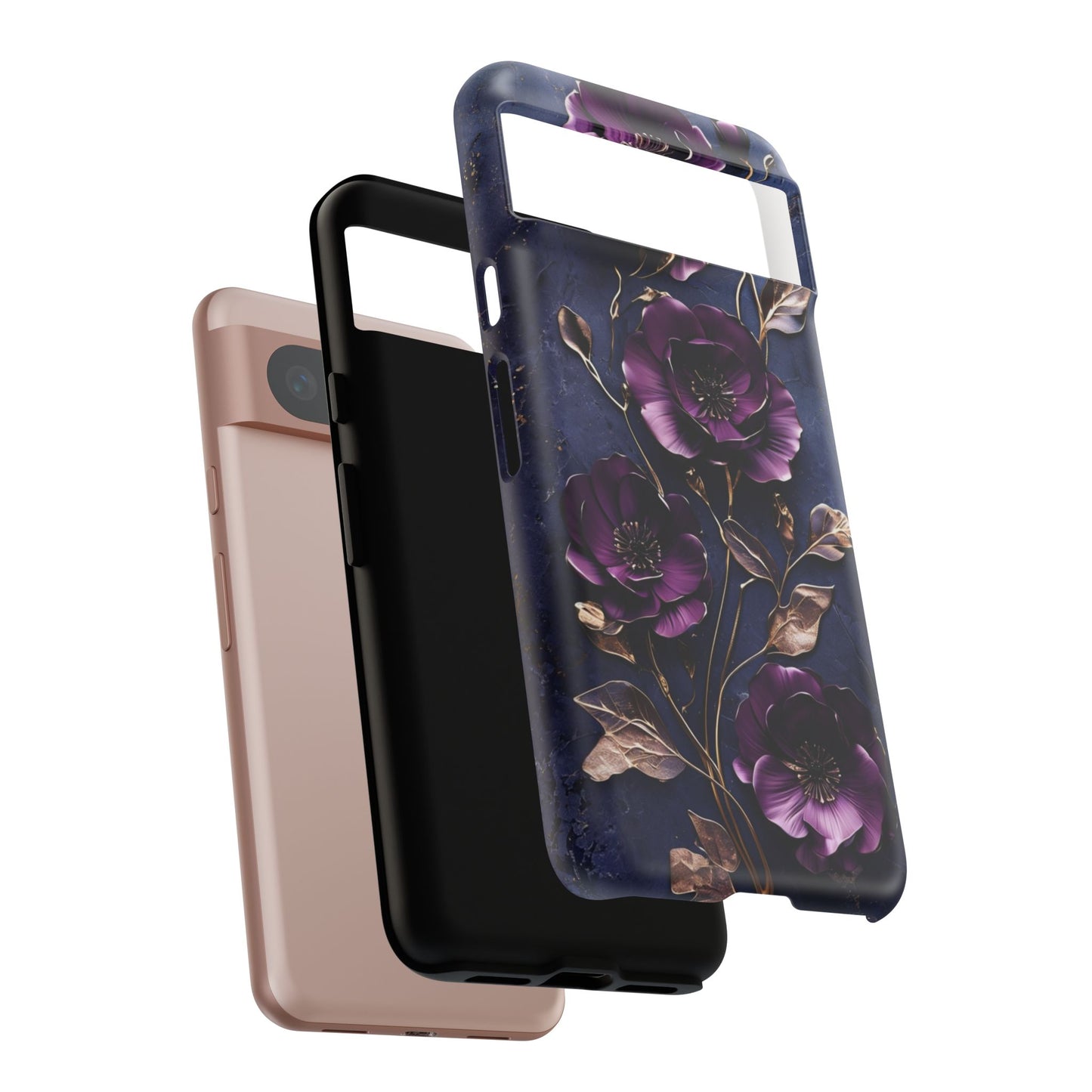 Midnight Purple Floral - Phone Case