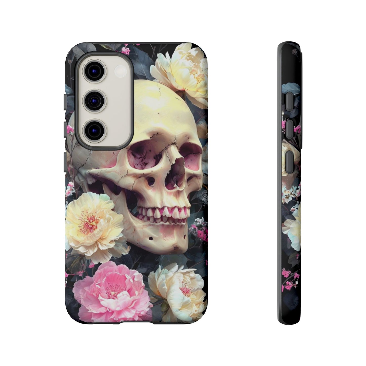 Gothic Floral Skull - Phone Case
