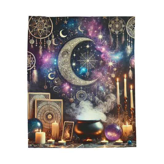 Where Magic Meets Moonlight - Velveteen Plush Blanket