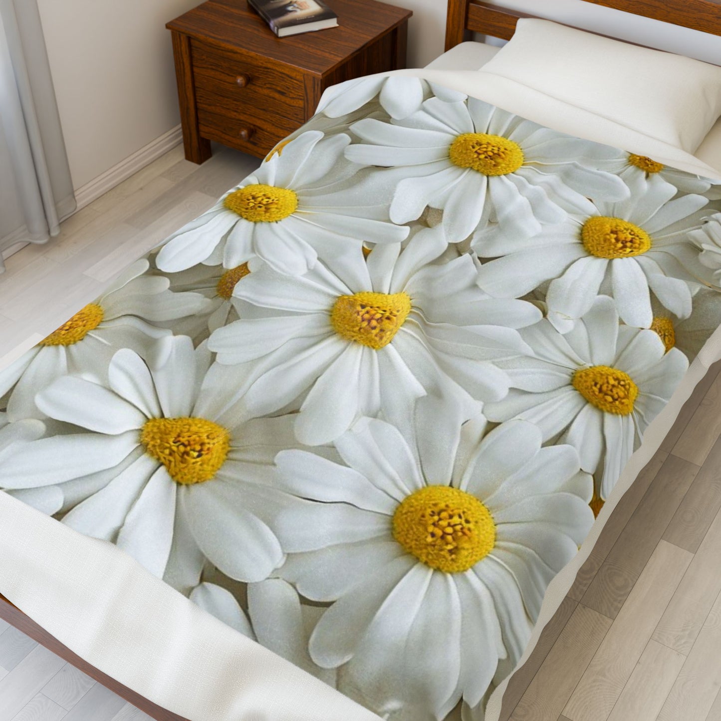White Sunflower  - Plush Blanket