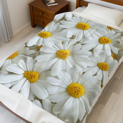 White Sunflower  - Plush Blanket