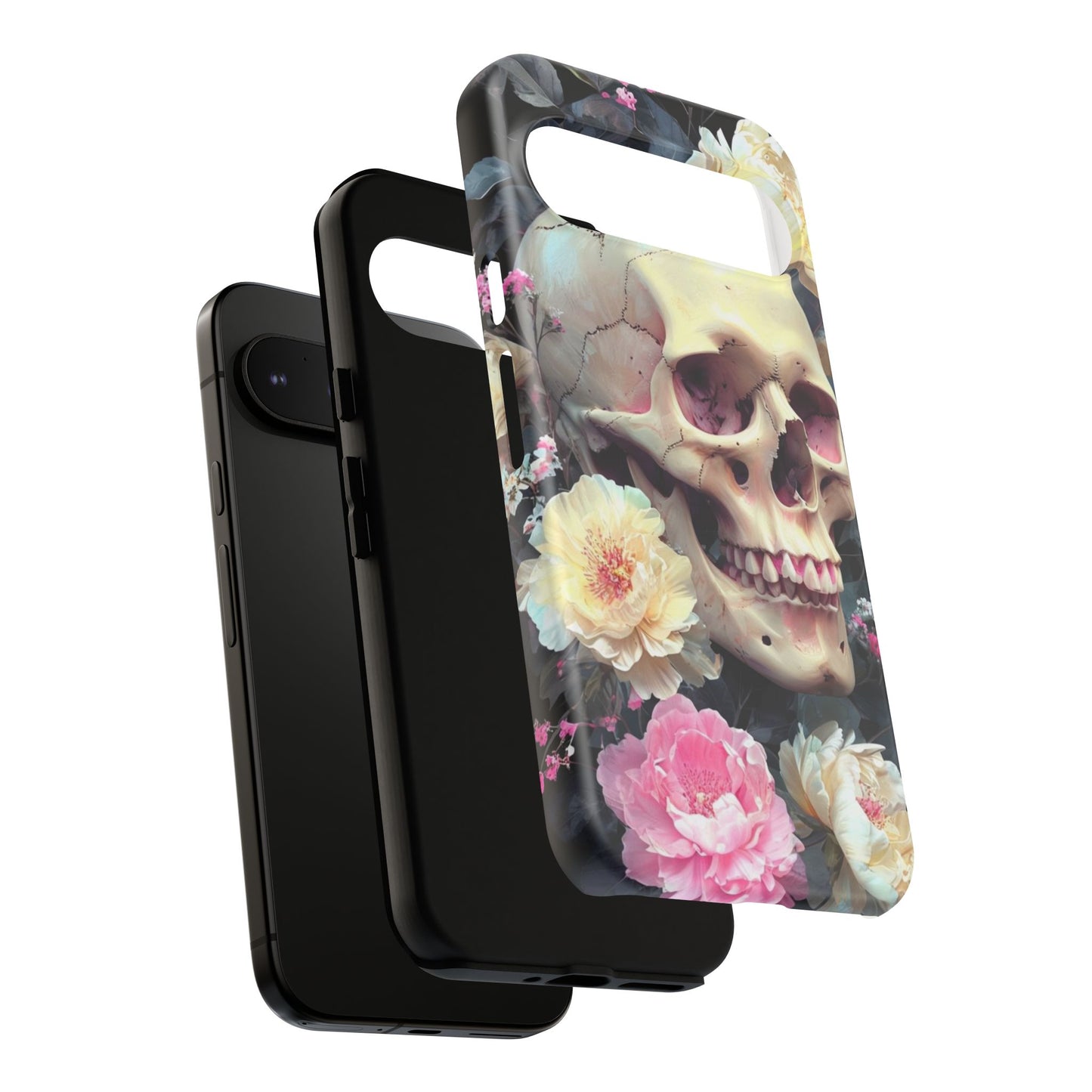 Gothic Floral Skull - Phone Case