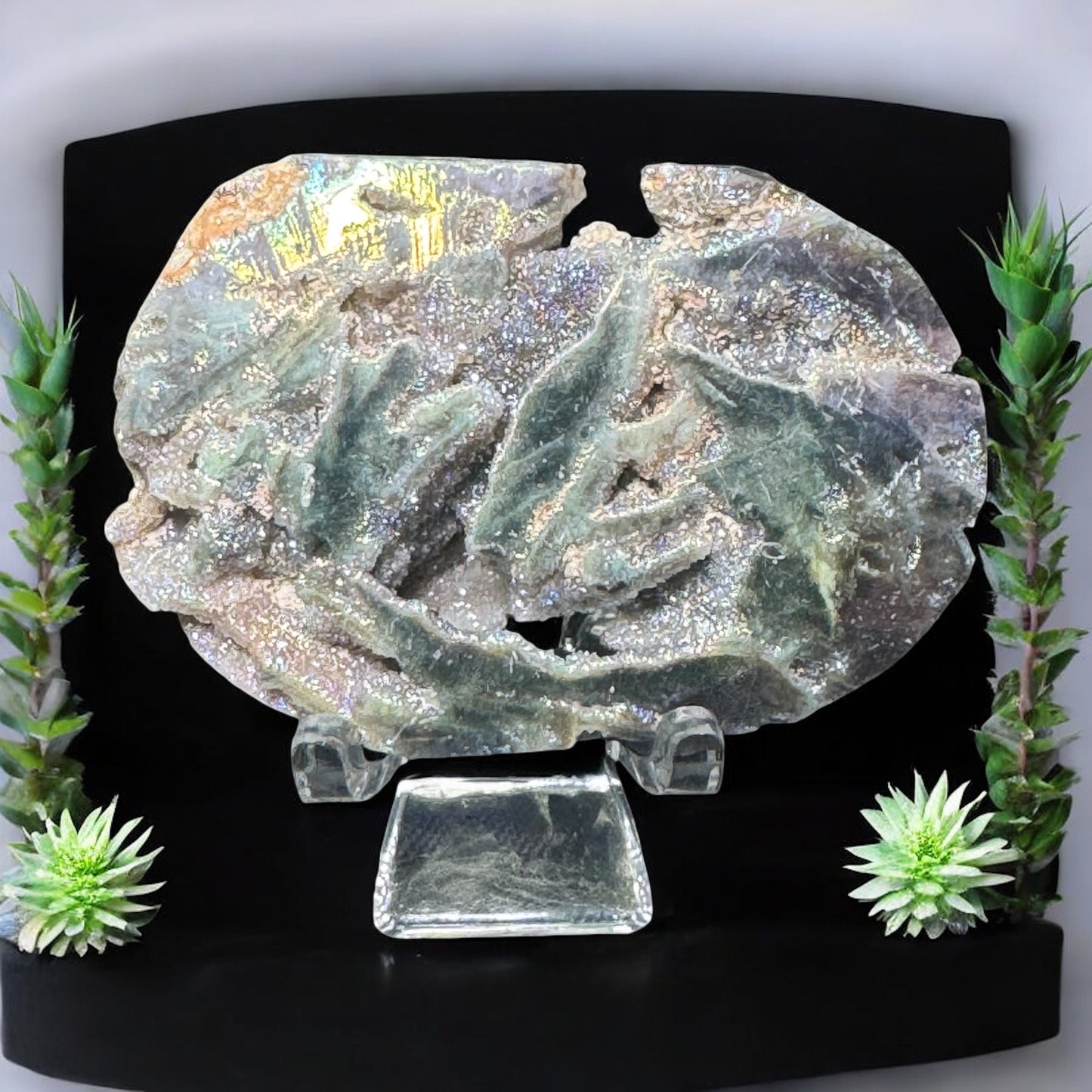 Aura Coated Sphalerite Palmstone