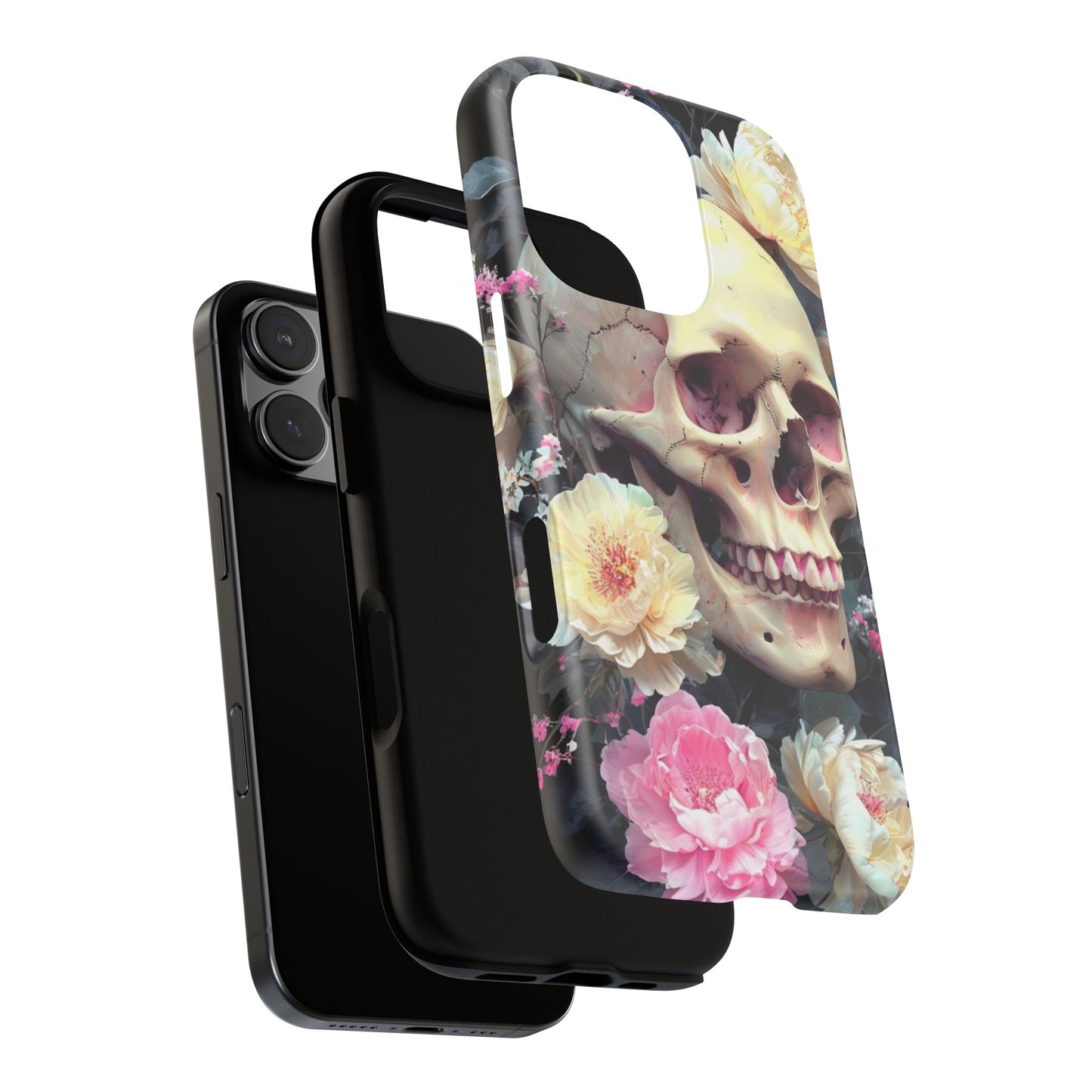 Gothic Floral Skull - Phone Case