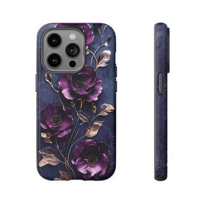Midnight Purple Floral - Phone Case