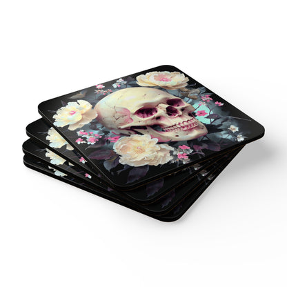 Gothic Skull & Floral - Coaster Set