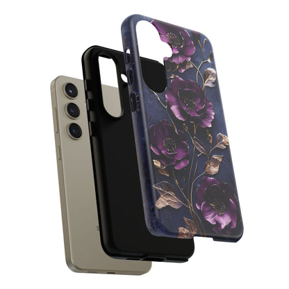 Midnight Purple Floral - Phone Case