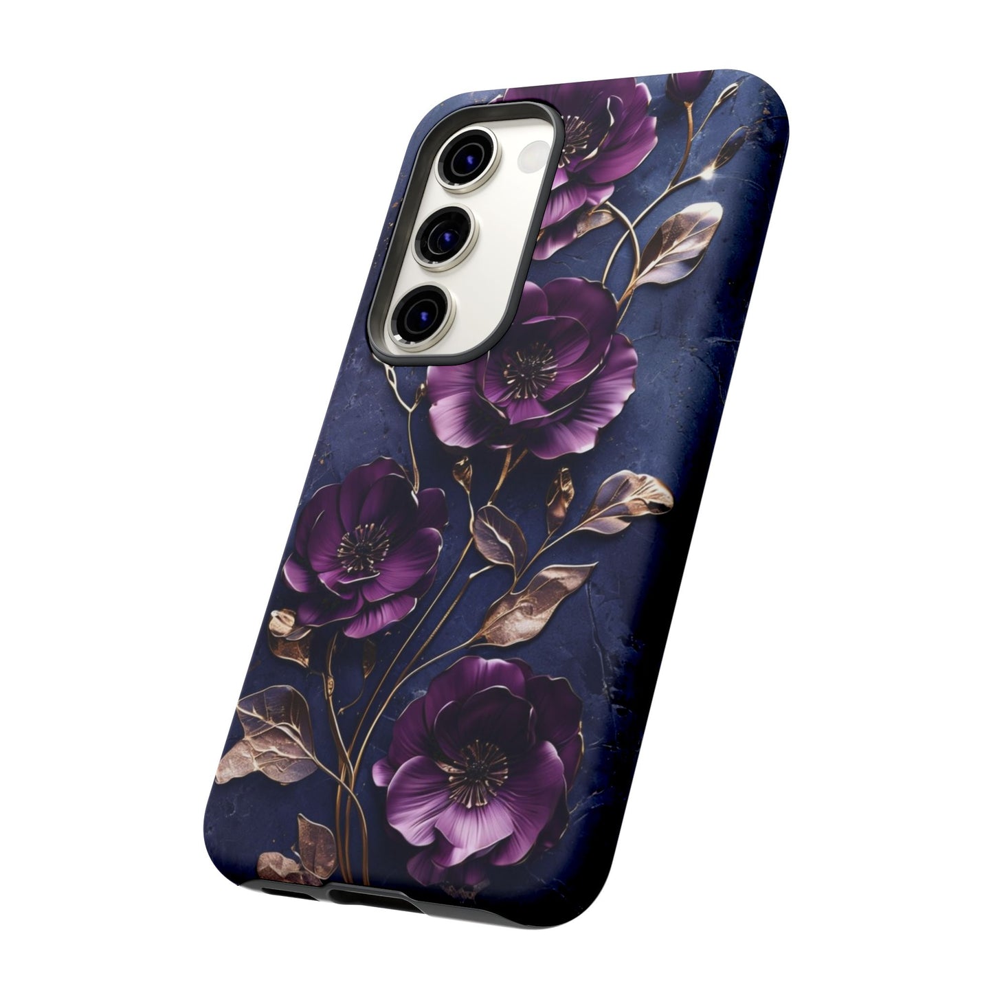Midnight Purple Floral - Phone Case