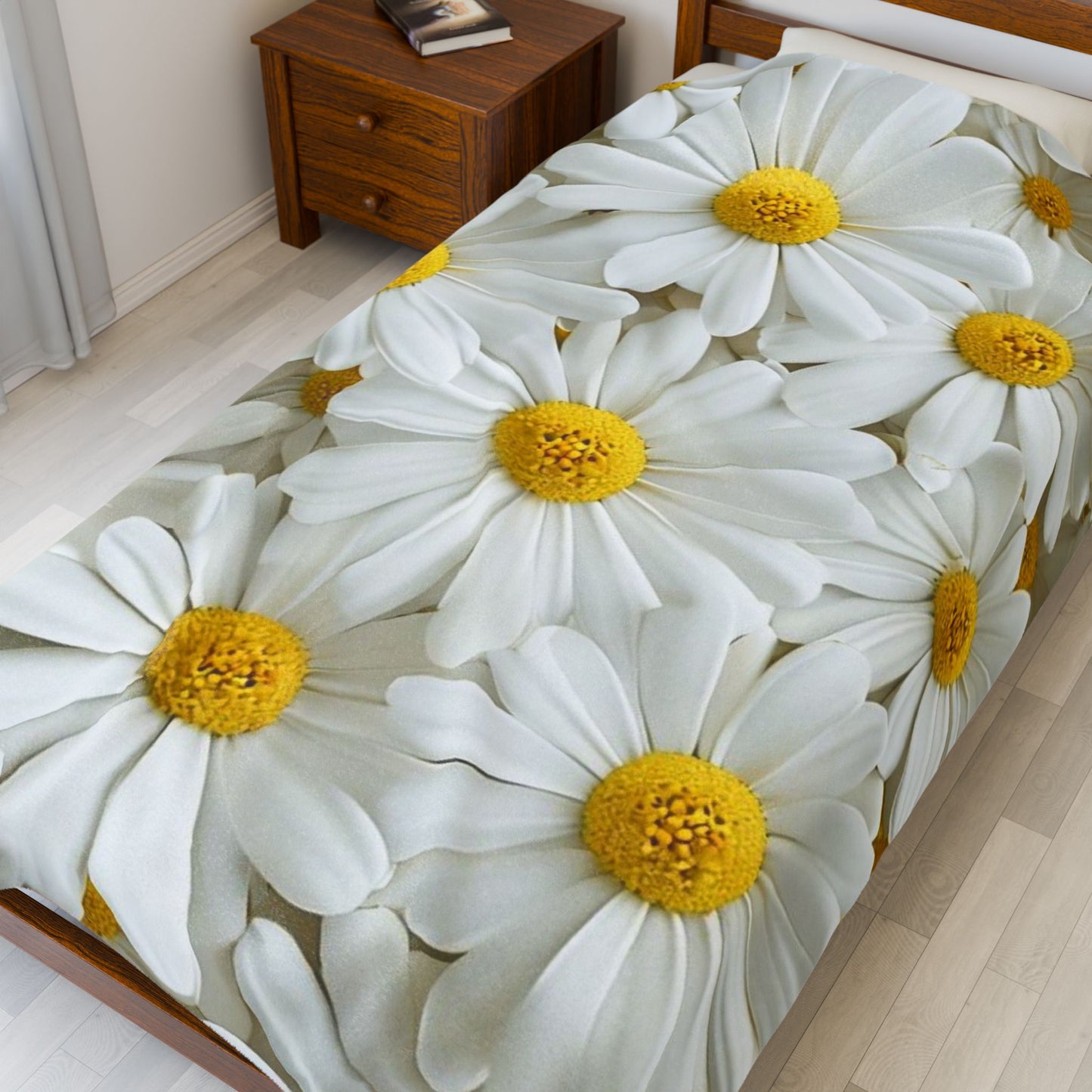 White Sunflower  - Plush Blanket