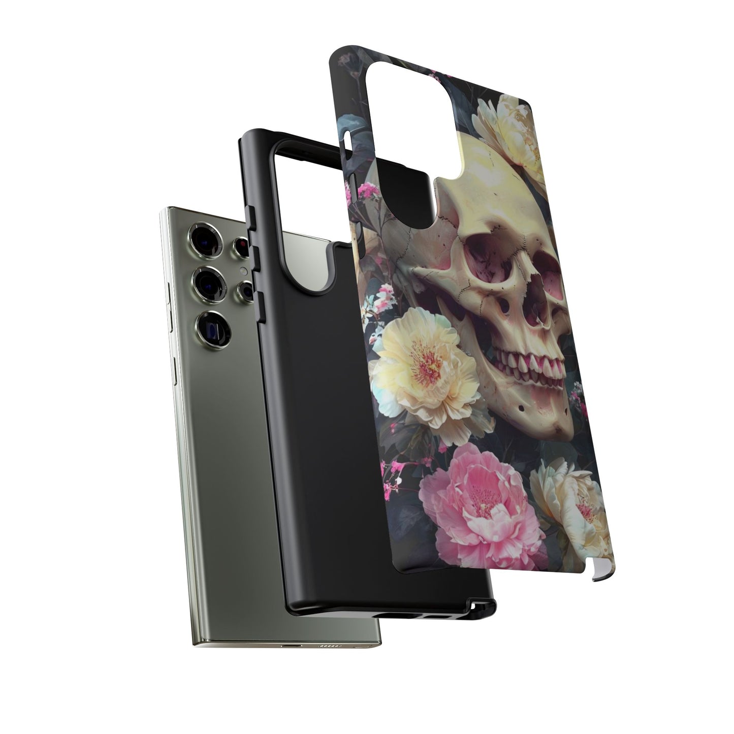 Gothic Floral Skull - Phone Case