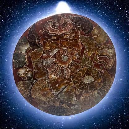 Polished Ammonite Fossil Plate