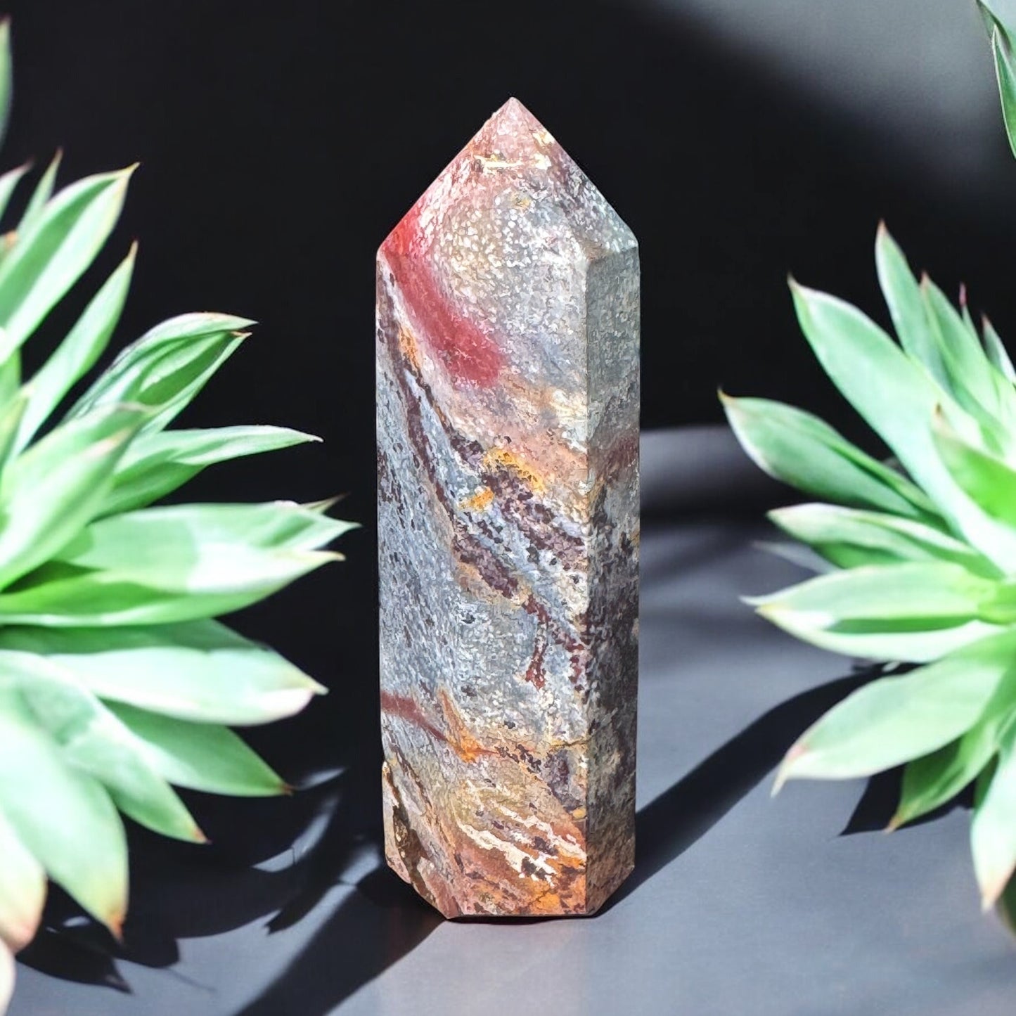 Silicified Wood Point — ~3” Natural Fossil Wood Point (Grounding & Earth Energy)