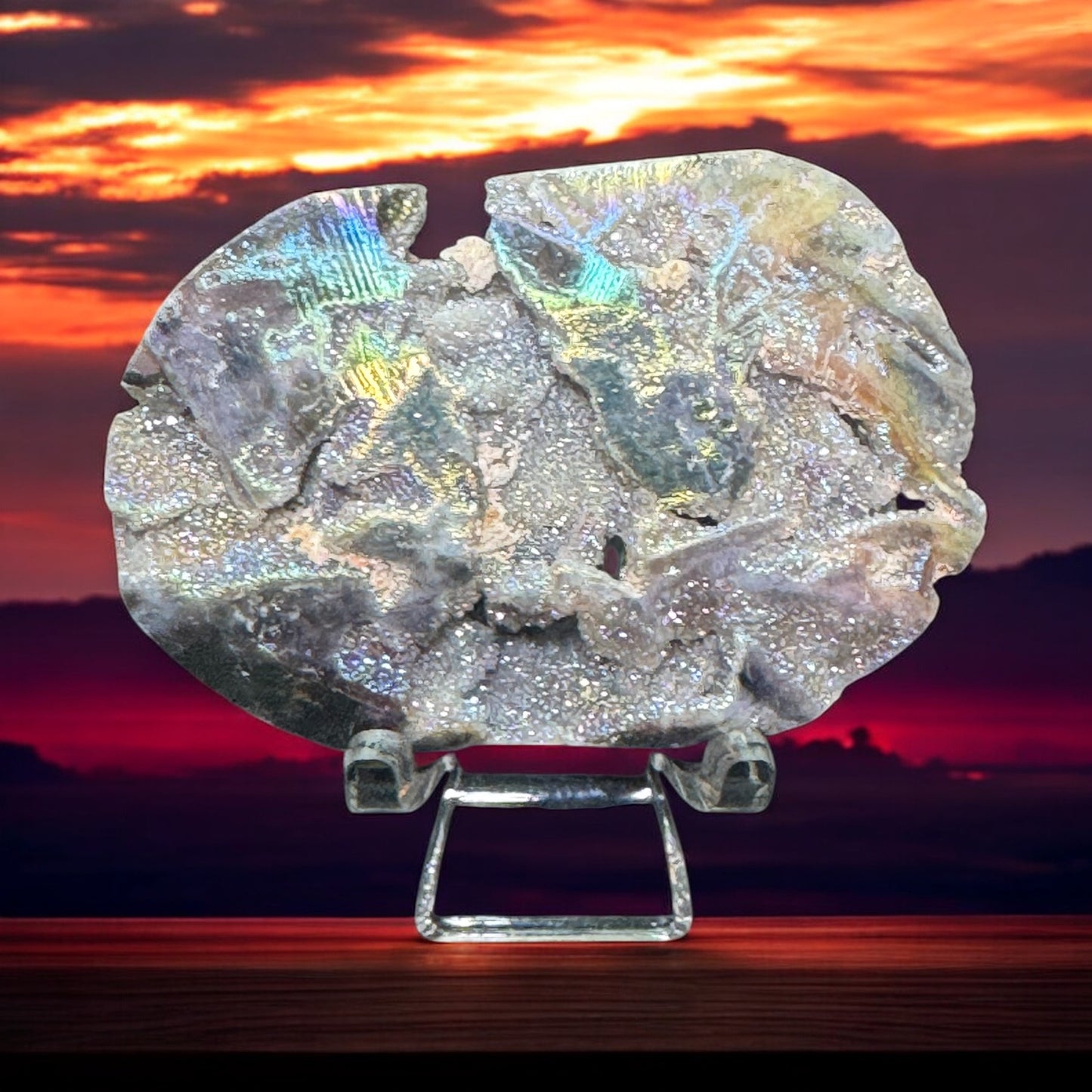 Aura Coated Sphalerite Palmstone