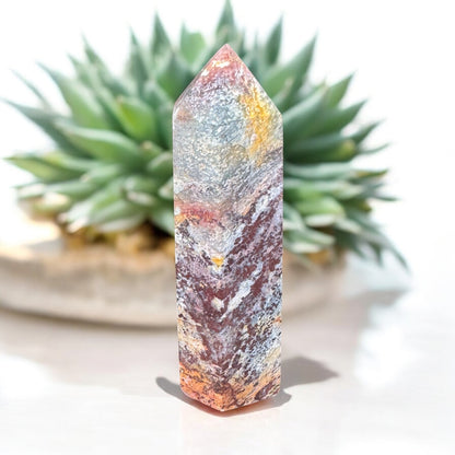 Silicified Wood Point — ~3” Natural Fossil Wood Point (Grounding & Earth Energy)